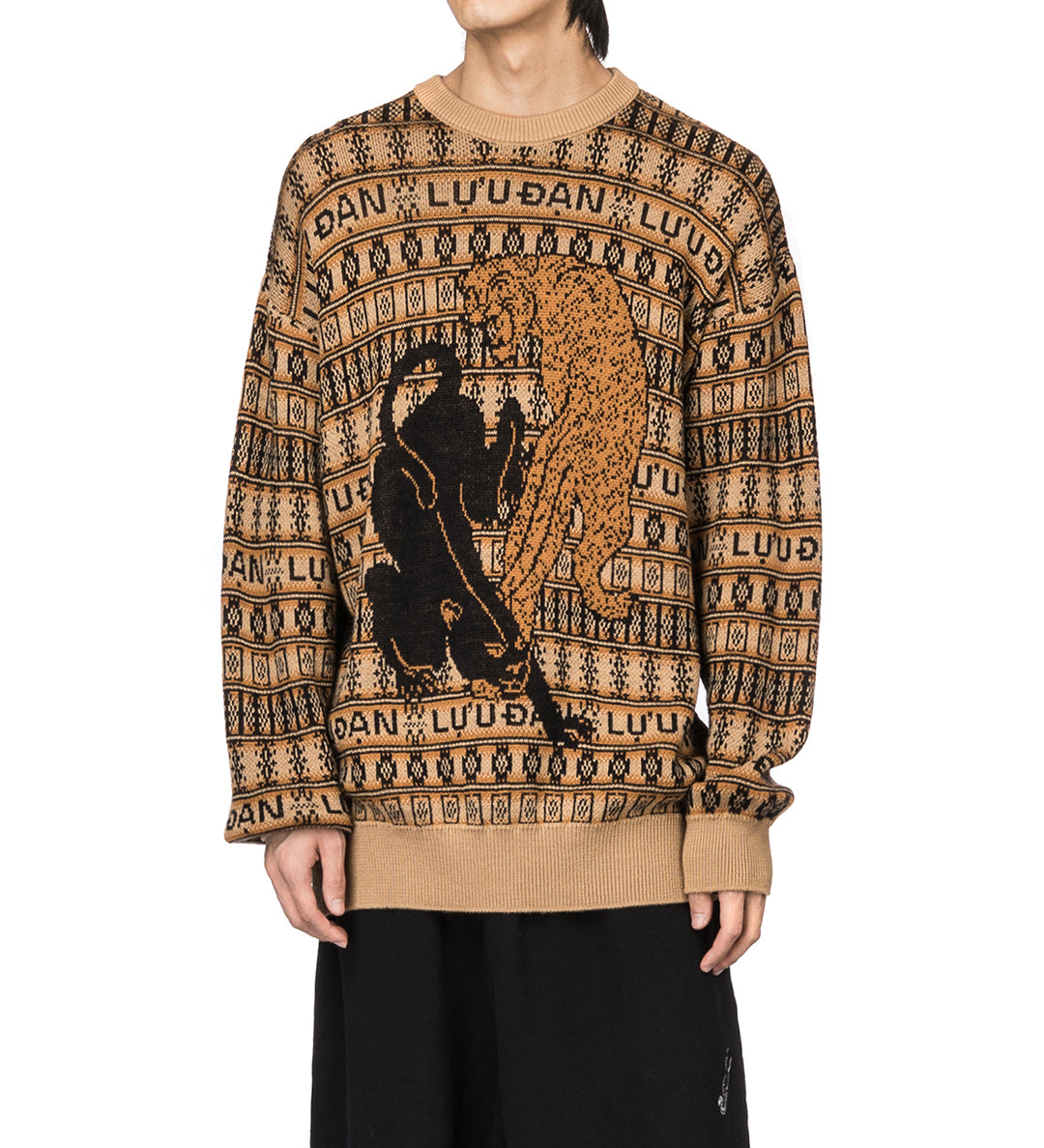 LU'U Dan Oversized Jacquard Knit Sweater