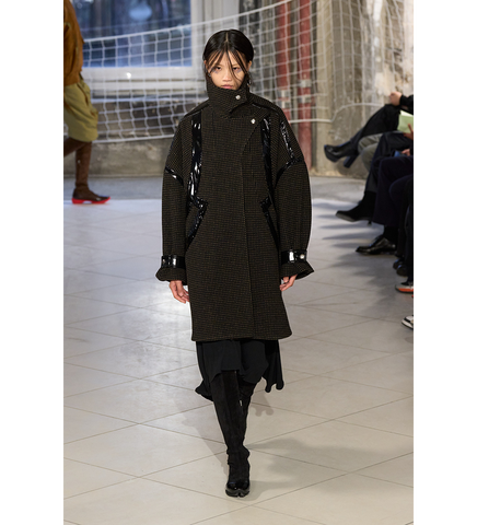 DAWN PANELLED COAT UMBER/GLOSSY BLACK