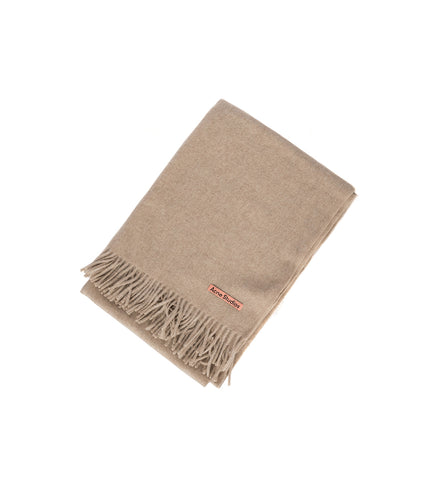 SMALL LOGO WIDE SCARF OATMEAL MELANGE