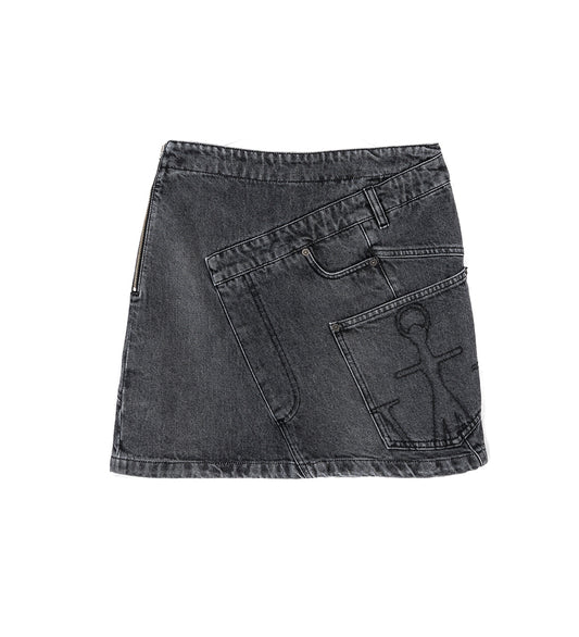 TWISTED MINI SKIRT GREY