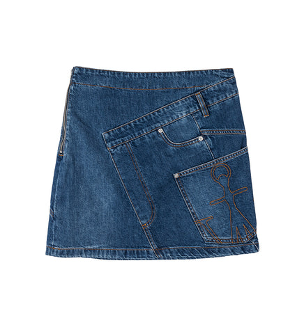 TWISTED MINI SKIRT LIGHT BLUE