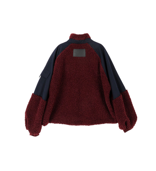 COLOUR BLOCK TRACK TOP BURGUNDY/NAVY