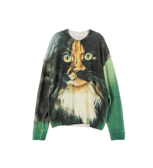 CAT PRINTED JUMPER EMERALD