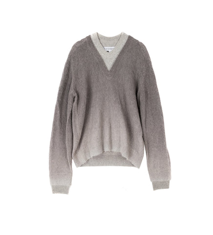 V-NECK GRADIENT JUMPER DARK GREY