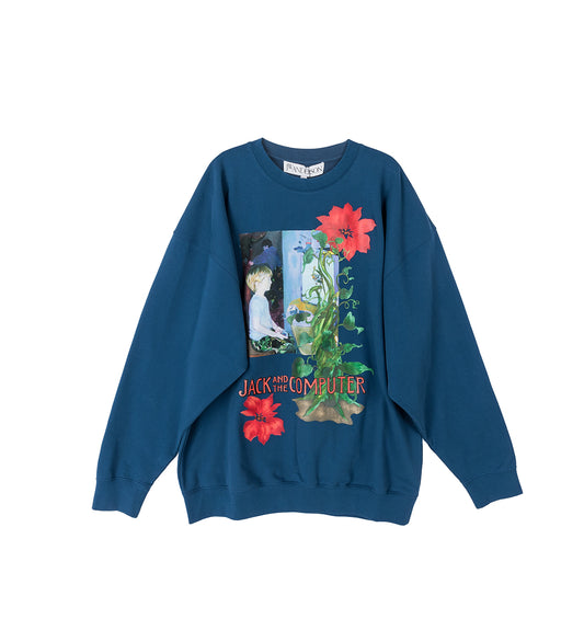 RELAXED FIT PRINTED SWEATSHIRT BLUE