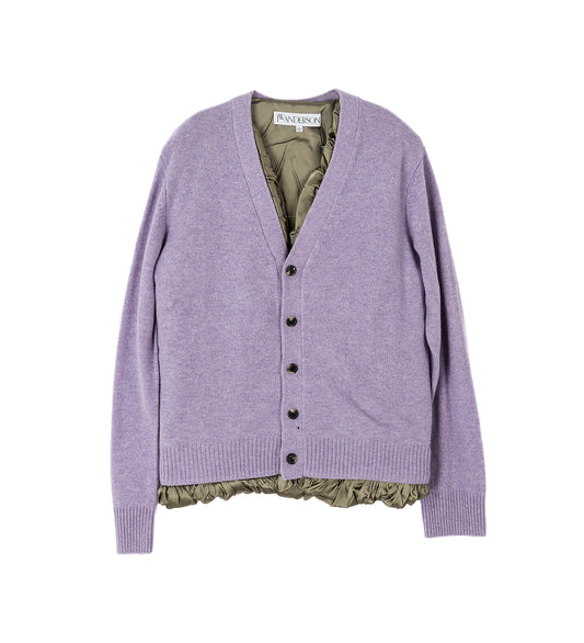 SATIN LINED CARDIGAN LAVENDER