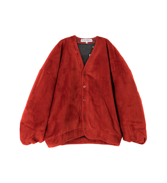 OVERSIZED V-NECK CARDIGAN RUST