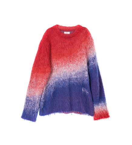 DEGRADE VNECK SWEATER BLUE/RED/WHITE