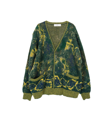 JACQUARD KNIT CARDIGAN GREEN