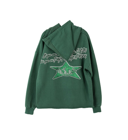 X ESSENTIAL HOODIE VINTAGE GREEN