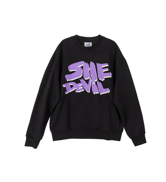 SHE DEVIL SWEATSHIRT PURPLE/BLACK