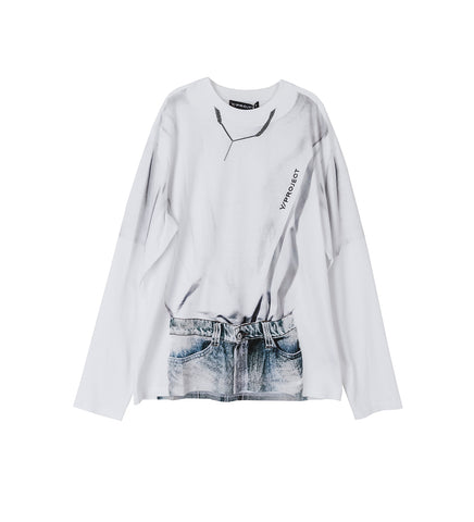 YP TROMPE L'OEIL LONG SLEEVE T-SHIRT WHITE