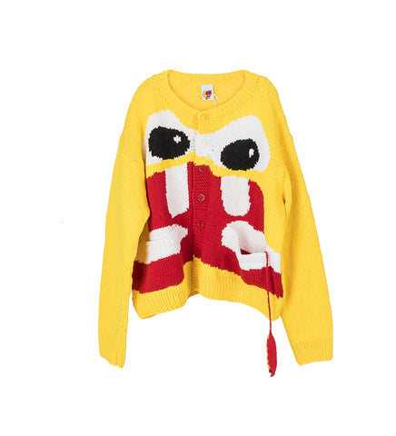 ICE CREAM HAND KNIT CARDIGAN YELLOW