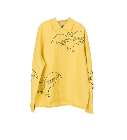 SKY HIGH BAT EMBROIDERED SHIRT YELLOW