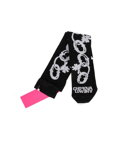 CHAIN LINK LONG SOCKS BLACK & WHITE