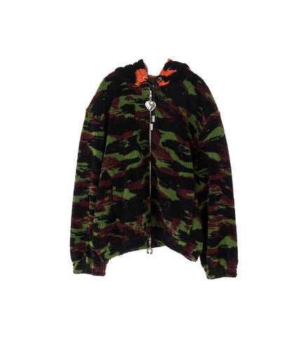 OVERSIZED HOODED FLEECE ORANGE & CAMO