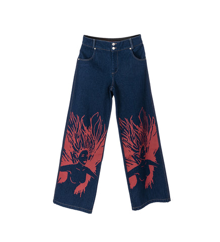 FAIRY GIRL JEANS BLUE & RED