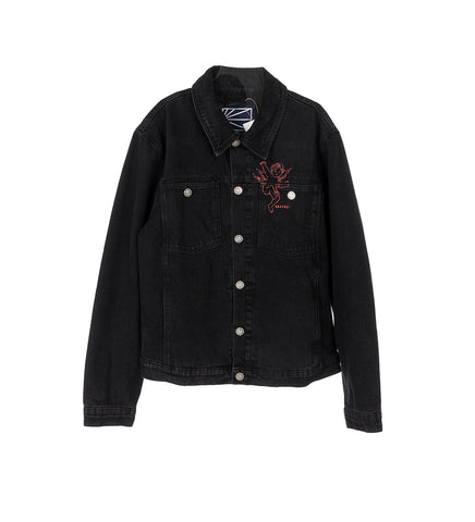 LINED DENIM JACKET BLACK