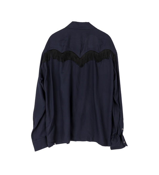 VIYELLA FRINGE SHIRT NAVY