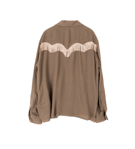 VIYELLA FRINGE SHIRT BROWN