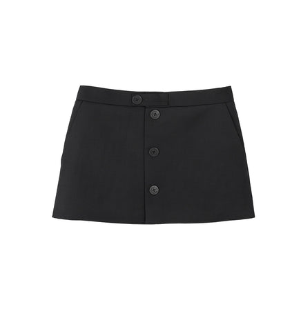 WOOL MINI SKIRT BLACK