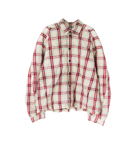 CHECKERED MUSCLE OVERSHIRT BEIGE