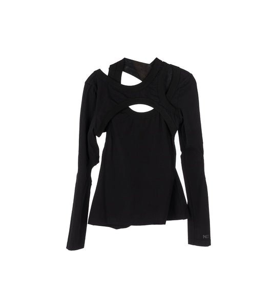 CUT OUT LS TOP BLACK