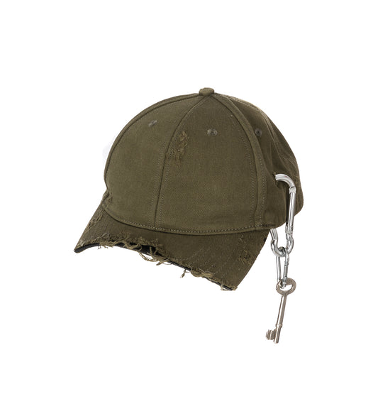 DISTRESSED KEYS CAP KHAKI