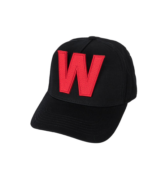 W CAP BLACK/FLAME SCARLET