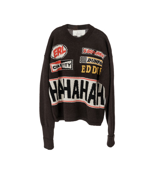 HAHAHAH WOOL MOHAIR SWEATER BLACK