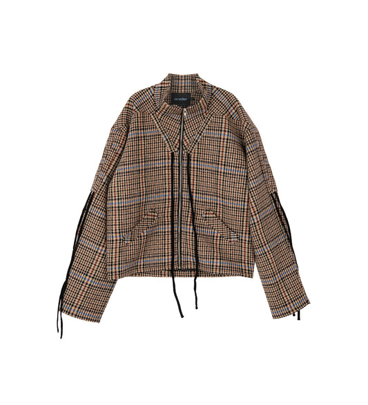 FUNNEL NECK JACKET CHECK