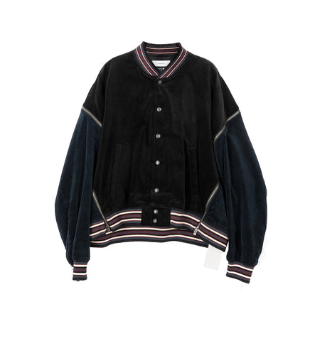 CORDUROY ZIPPER JACKET BLACK/NAVY