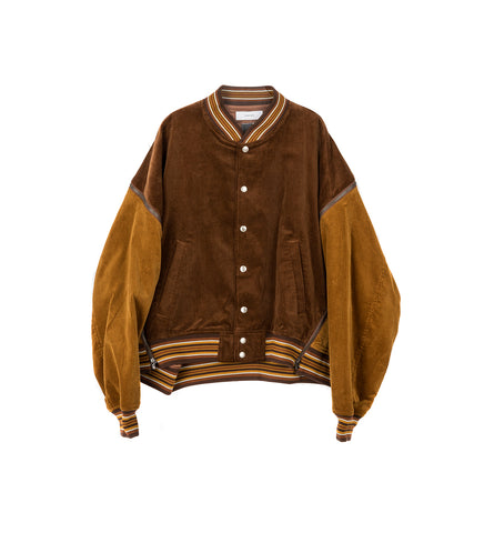 CORDUROY ZIPPER JACKET BROWN/CAMEL