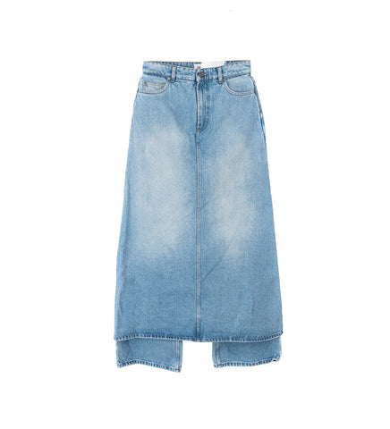 DENIM PANT SKIRT LIGHT BLUE