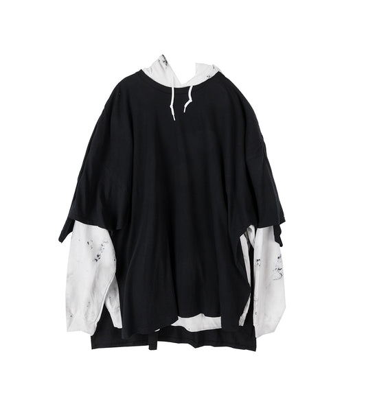 PONCHO HOODIE BLACK