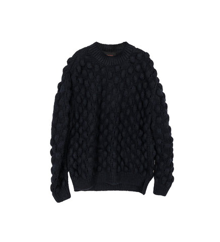 OVERSIZED BUBBLE KNIT JUMPER NAVY