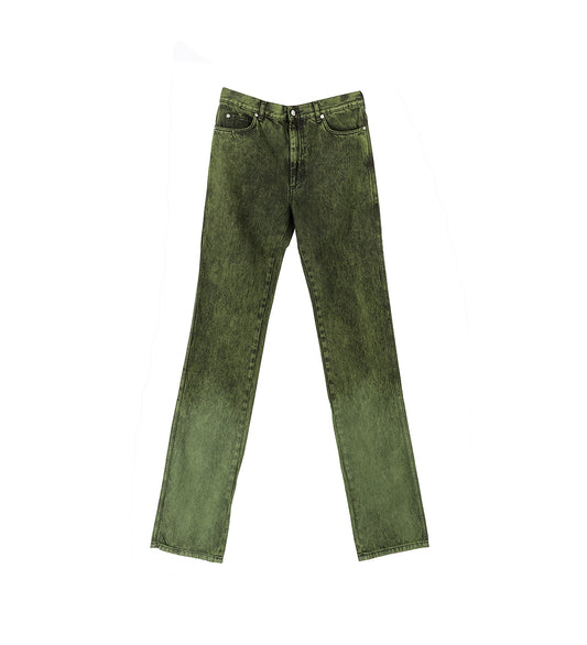 STACKED STRAIGHT LEG JEANS WASHED GREEN