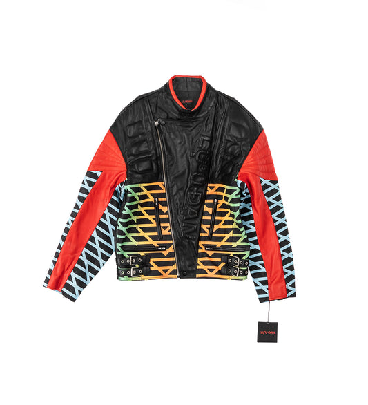 PADDED MOTO L-D JACKET BLACK/RED