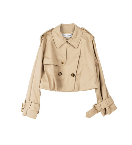 CROPPED TRENCH COAT LIGHT BEIGE