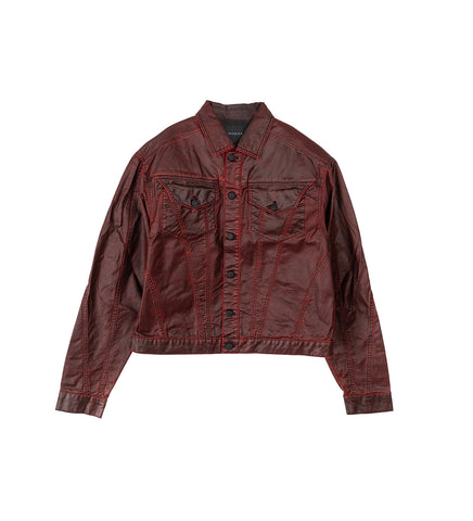 DENIM JACKET VAMPIRE RED WAXED