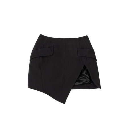 SLITTED MINI SKIRT BLACK