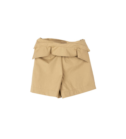 FOLD OVER TRENCH SHORTS FLAX