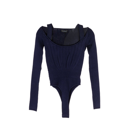 KNIT SWIM SUIT TECHNICAL BLUE