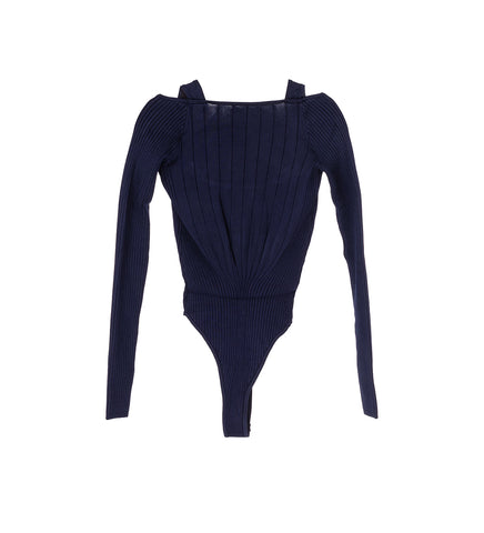 KNIT SWIM SUIT TECHNICAL BLUE