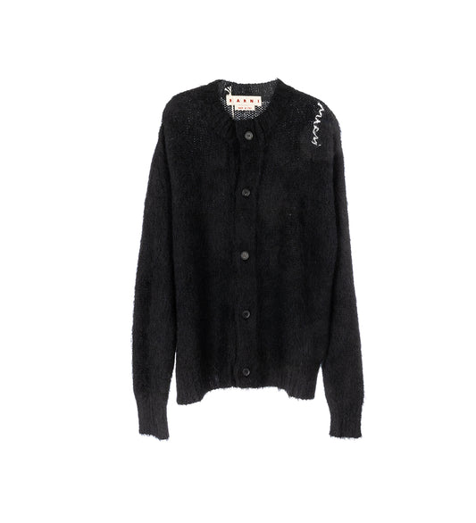 SHOULDER STICHED CARDIGAN BLACK