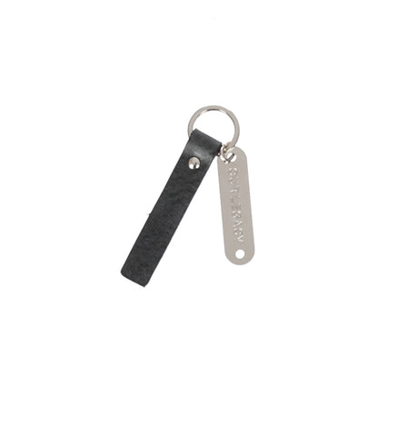 RING KEYRING GREY LEATHER