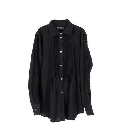 SINCERE SHIRT PLEATED BLACK KITCHEN WEAVE