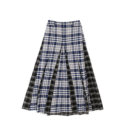 REBEL SKIRT BLACK AND BLUE COASTAL FLANNEL