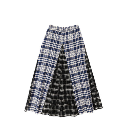 REBEL SKIRT BLACK AND BLUE COASTAL FLANNEL