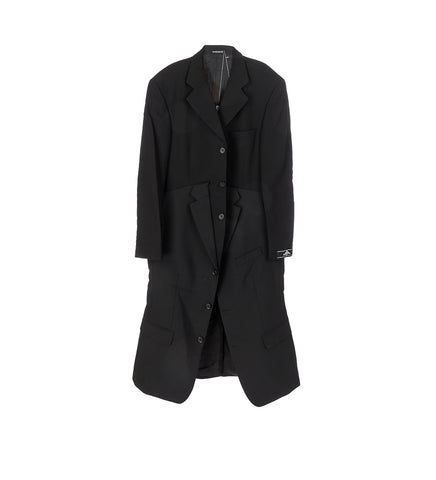 DOUBLE SUIT JACKET COAT BLACK